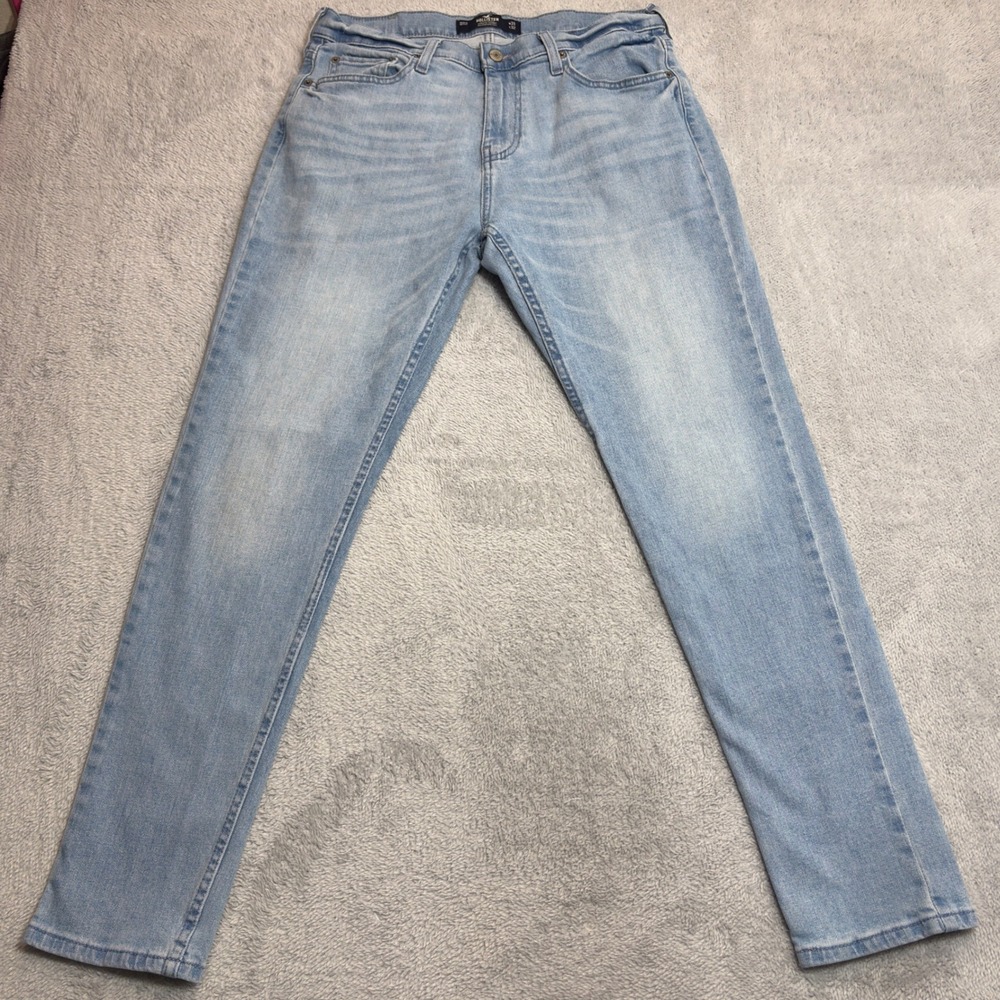 Hollister Athletic Skinny Jeans Mens 31x30 Light Wash Blue Epic Flex Denim Pants